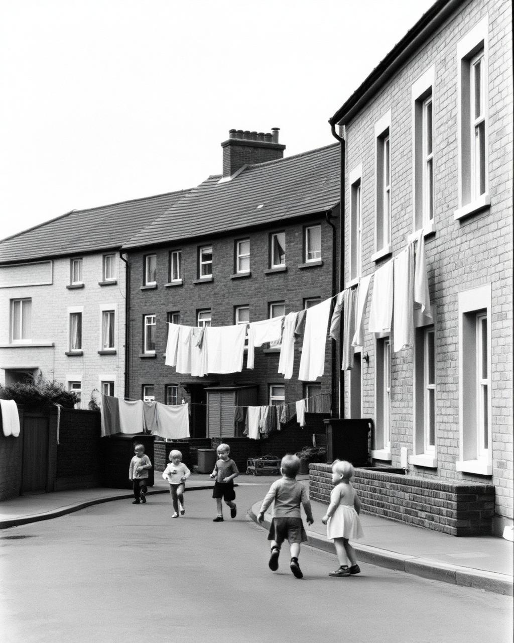 Terraced street, washing day